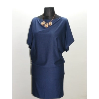 Modna sukienka z rękawem kimono niebieski/ indygo melanż